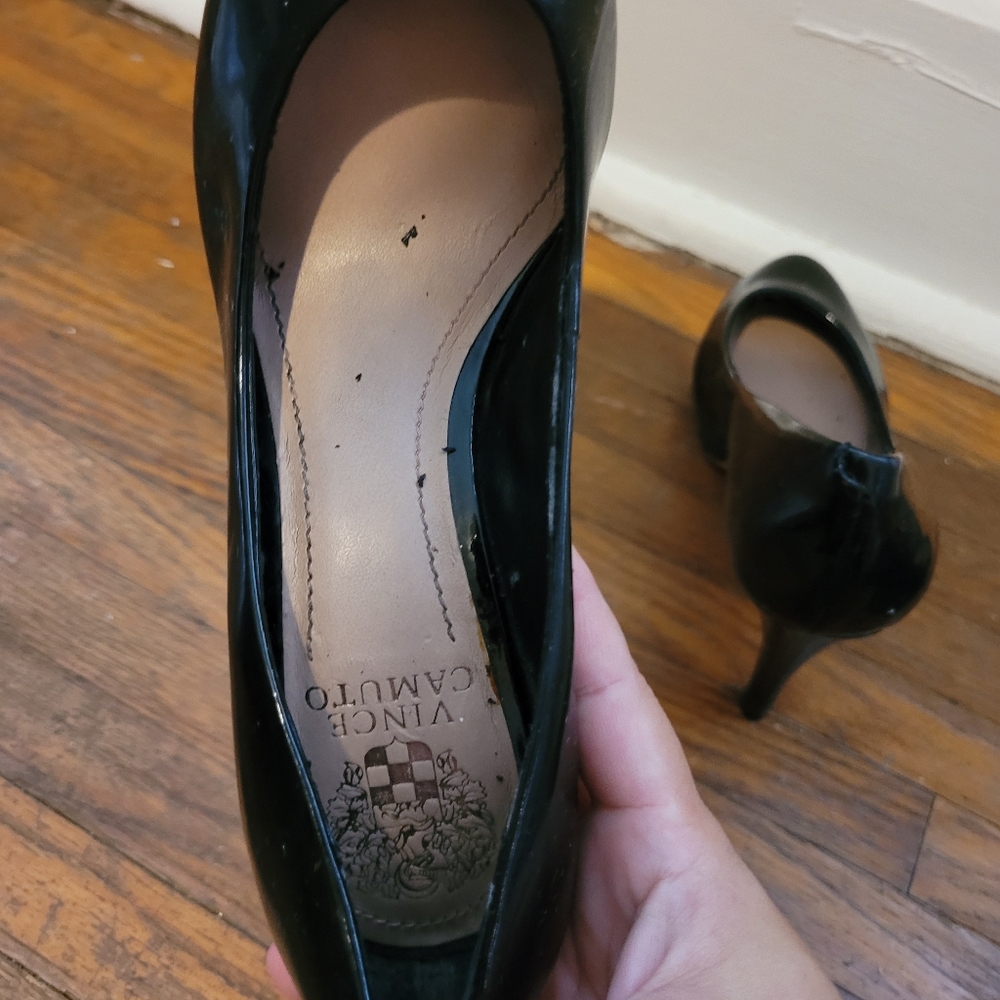 Vince Camuto Pump Women's Black Patent Leather Slip On Stiletto Heels - Picture 5 of 13